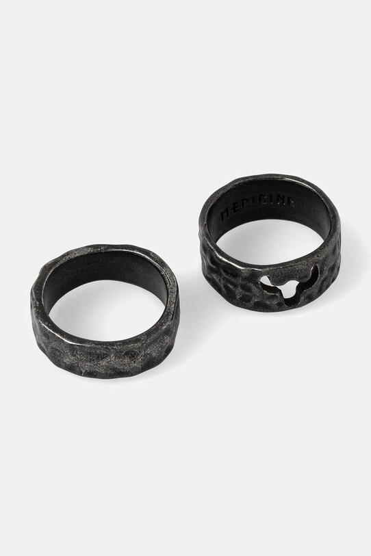 Pierścionki męskie ze stali nierdzewnej (2-pack) kolor srebrny 2-pack srebrny RS25.APM900