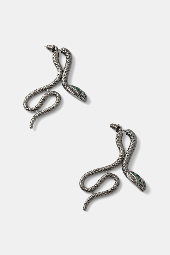 Náušnice dámske s motívom hada čierna farba čierna RS25.AUD503