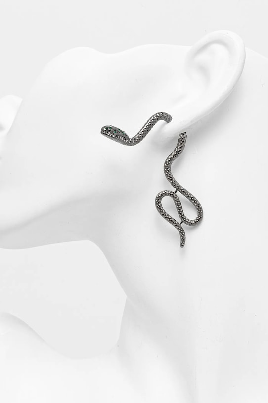 Doplnky Náušnice dámske s motívom hada čierna farba RS25.AUD503 čierna