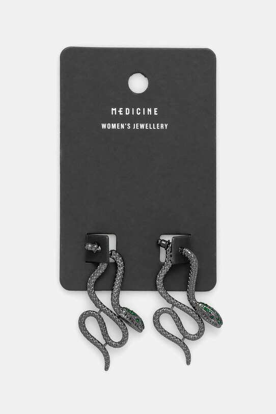 Náušnice dámske s motívom hada čierna farba čierna RS25.AUD503