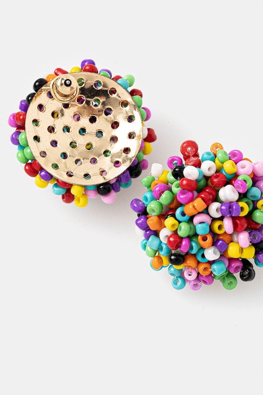 Kolczyki damskie z ozdobnymi koralikami kolor multicolor RS25.AUD906 multicolor RS25