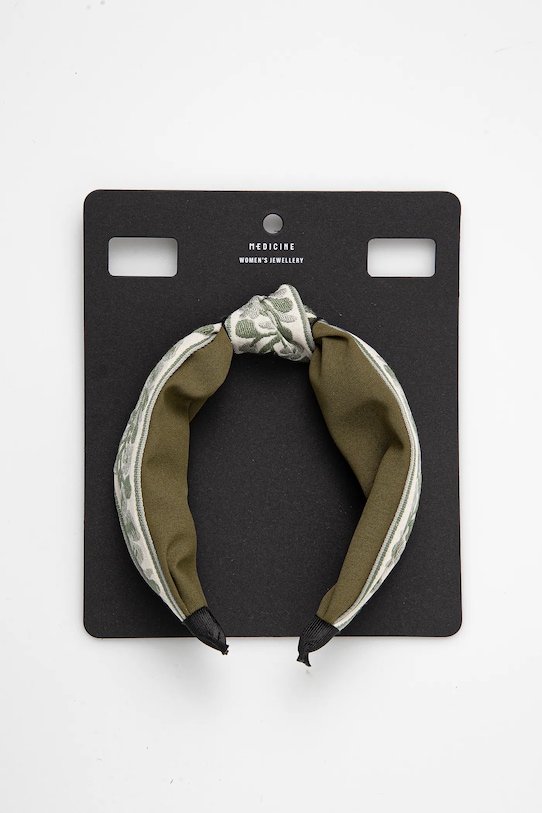 Akcesoria Opaska do włosów damska wzorzysta kolor zielony RS25.AWD803 zielony