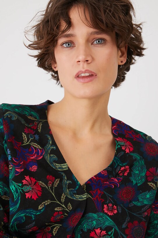 Bluzka damska z wiskozy wzorzysta kolor multicolor multicolor RS25.BDD030