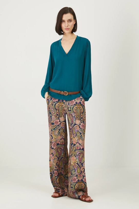 Odzież Bluzka damska regular gładka kolor turkusowy RS25.BDD050 turkusowy