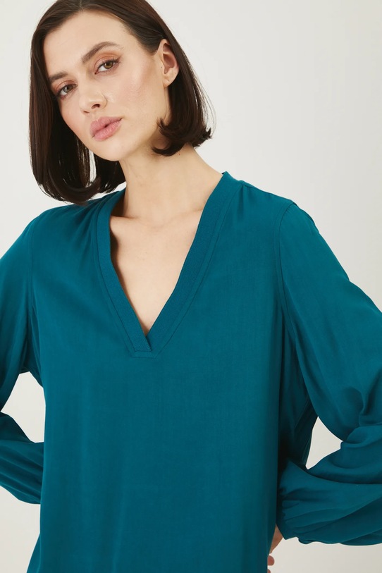 Bluzka damska regular gładka kolor turkusowy RS25.BDD050 turkusowy