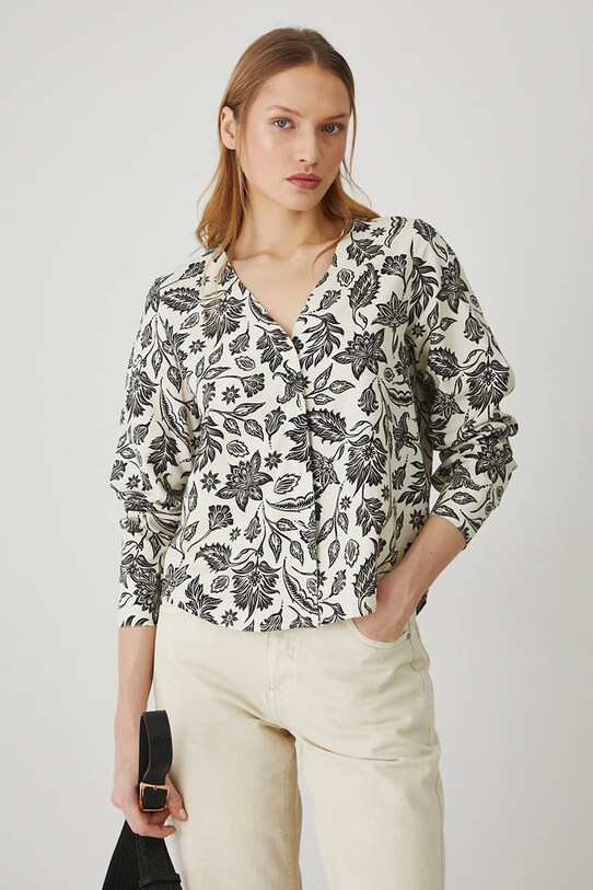 Halenka s lněnou směsí Medicine regular béžová RS25.BDD070