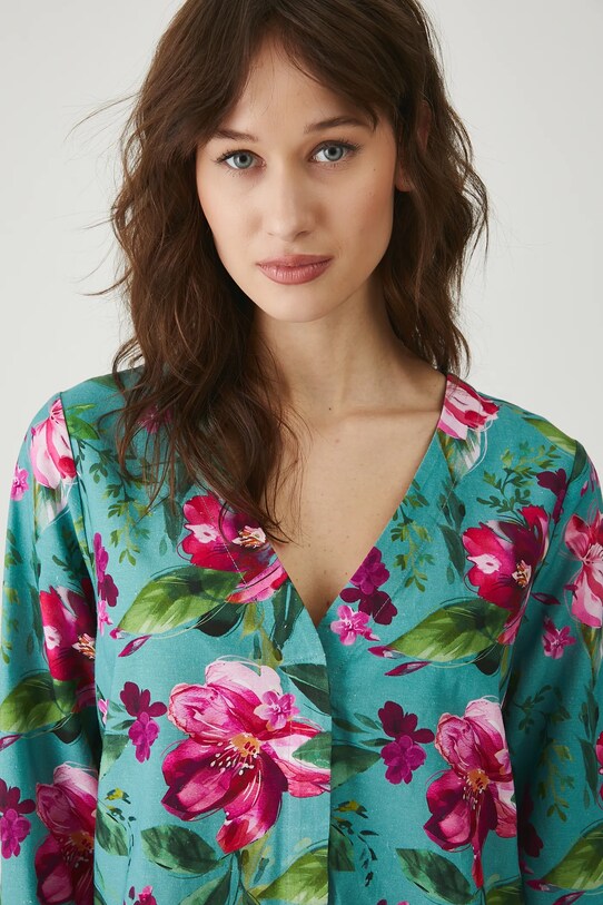 Medicine bluza din amestec de in turcoaz RS25.BDD070