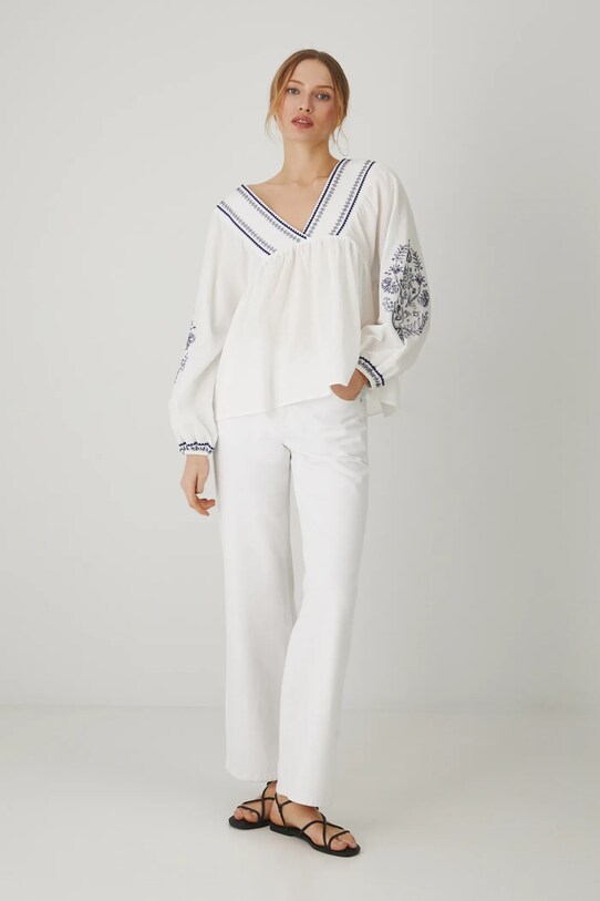 Medicine bluza din bumbac RS25.BDD704 alb RS25