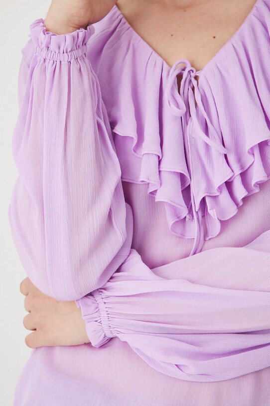 Bluzka damska z wiskozy gładka kolor fioletowy RS25.BDD904 fioletowy