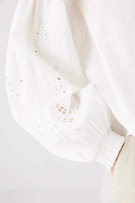Medicine bluza din bumbac RS25.BDDA01 alb