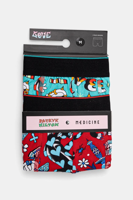 Bokserki bawełniane męskie z elastanem by Patryk Hilton (2-pack) kolor multicolor RS25.BIM253