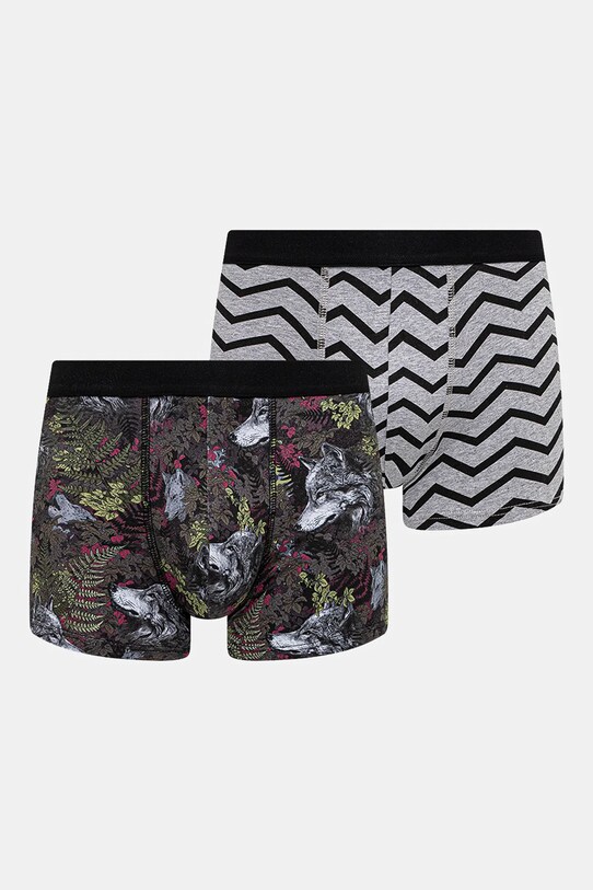 Bokserki bawełniane męskie z elastanem wzorzyste (2-pack) kolor multicolor dzianina multicolor RS25.BIM508