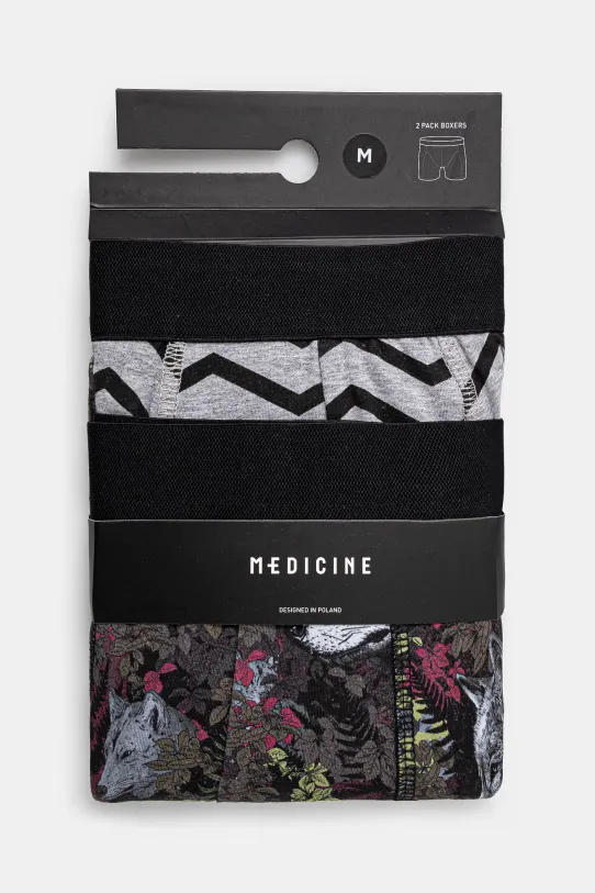 Bokserki bawełniane męskie z elastanem wzorzyste (2-pack) kolor multicolor RS25.BIM508