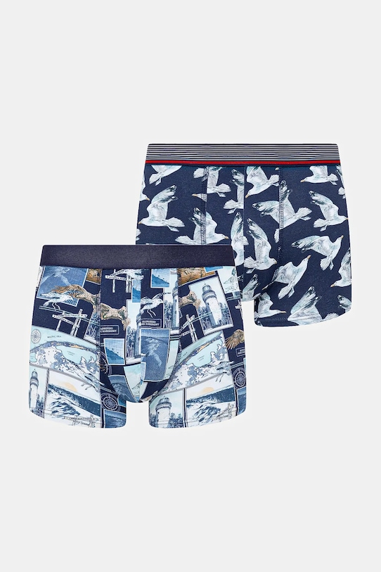 Bokserki bawełniane męskie z elastanem z kolekcji Medicine x Słowiński Park Narodowy (2-pack) kolor multicolor dzianina multicolor RS25.BIMA50