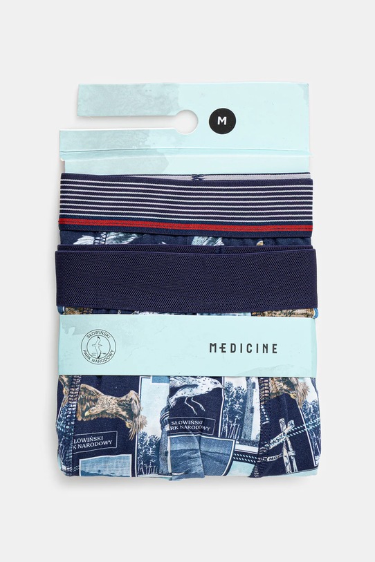Bokserki bawełniane męskie z elastanem z kolekcji Medicine x Słowiński Park Narodowy (2-pack) kolor multicolor RS25.BIMA50