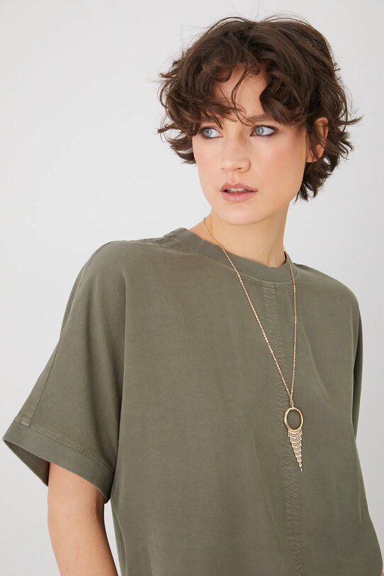 Bluzka damska z lyocellu kolor zielony RS25.BKD070 zielony