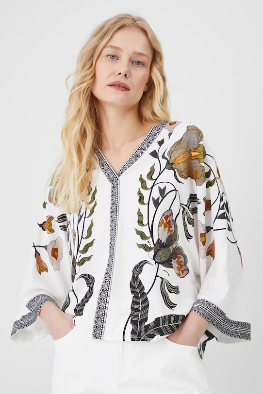 Medicine bluza flori alb RS25.BKD601