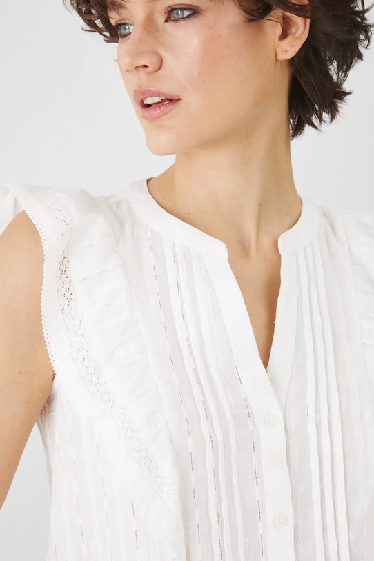 Bavlnená blúzka dámska biela farba biela RS25.BKD700