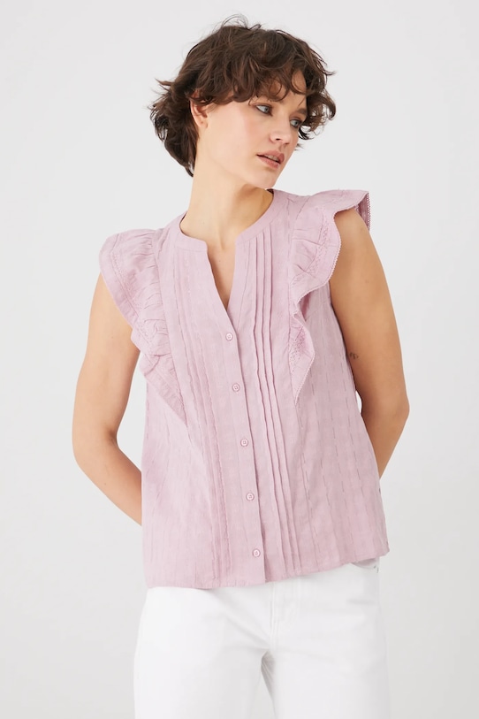 Bombažna majica Medicine Brez vzorca roza RS25.BKD700