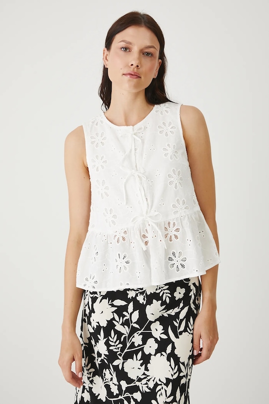 Medicine bluzka bawełniana casual biały RS25.BKDB03