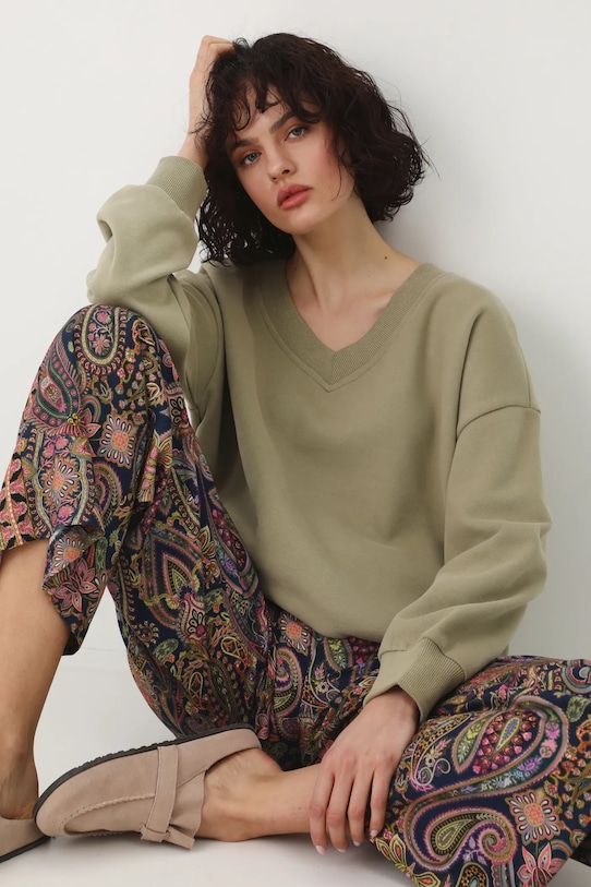Bluza damska gładka kolor zielony pozostałe zielony RS25.BLD052