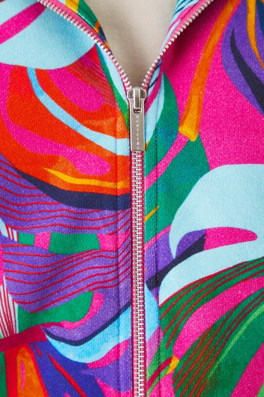 Bluza bawełniana damska z kapturem wzorzysta kolor multicolor RS25.BLD090 multicolor