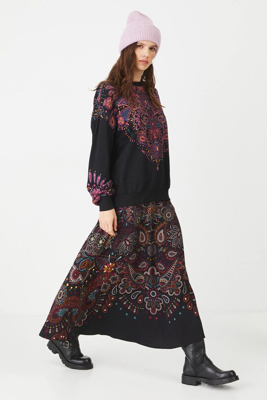 Bluza damska z nadrukiem kolor czarny czarny RS25.BLD101