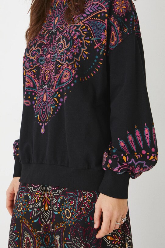 Bluza damska z nadrukiem kolor czarny RS25.BLD101