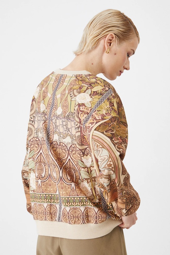 Oblečenie Bavlnená mikina dámska z kolekcie Eviva L'arte béžová farba RS25.BLD255 béžová