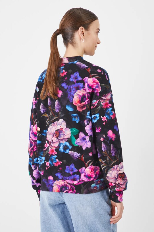Odzież Bluza damska oversize w kwiaty kolor czarny RS25.BLD302 czarny