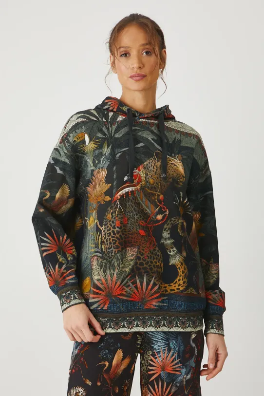 Bluza damska z kapturem wzorzysta kolor multicolor multicolor RS25.BLD800