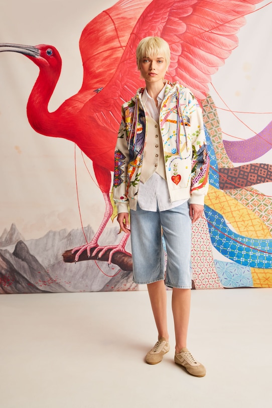 Medicine hanorac de bumbac cu modele bej RS25.BLD851