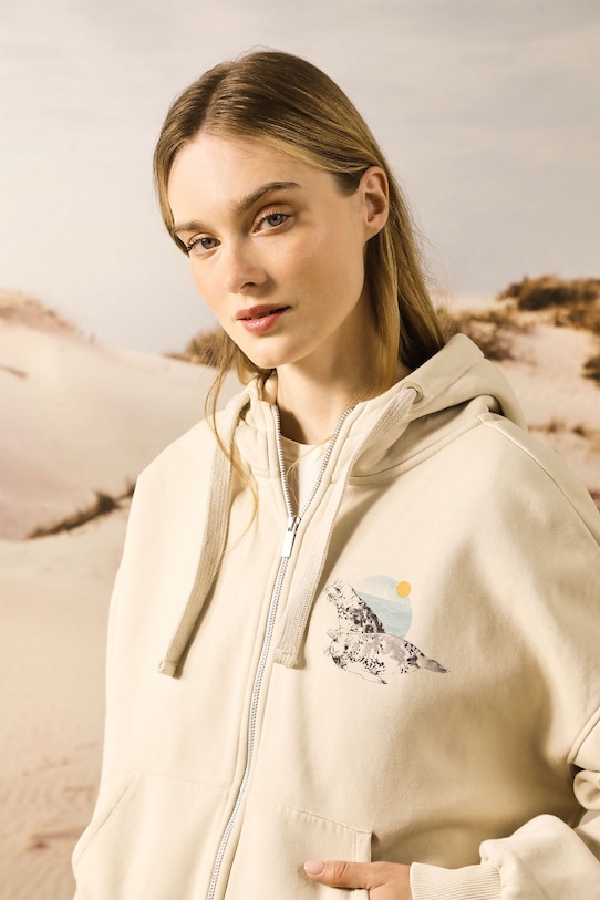 Bluza damska z kolekcji Medicine x Słowiński Park Narodowy kolor beżowy z elastanem beżowy RS25.BLDA50