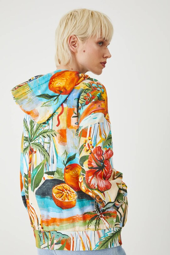 Odzież Bluza bawełniana damska z kapturem wzorzysta RS25.BLDB03 multicolor