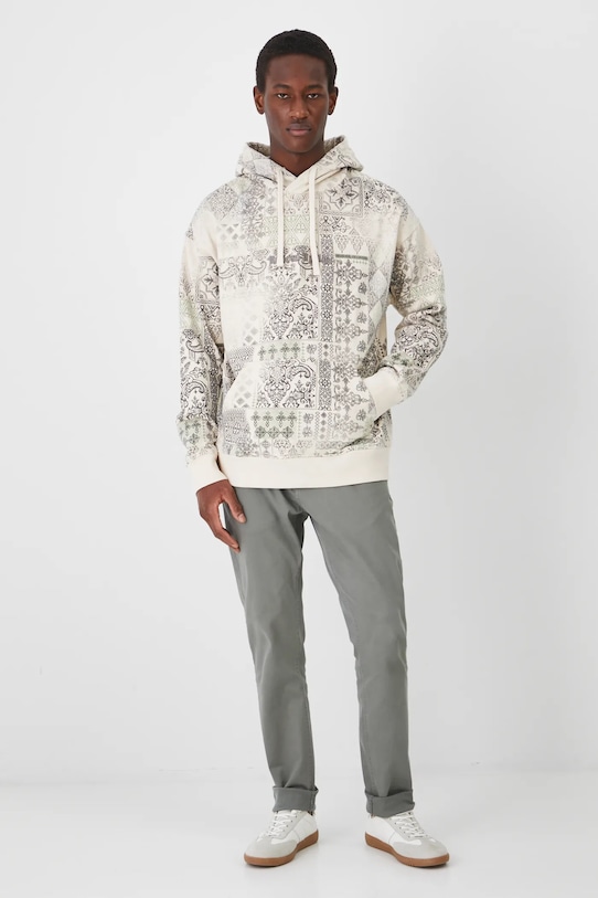 Bluza męska z kapturem wzorzysta kolor beżowy RS25.BLM403 beżowy RS25