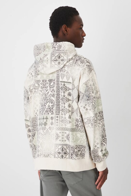 Odzież Bluza męska z kapturem wzorzysta kolor beżowy RS25.BLM403 beżowy