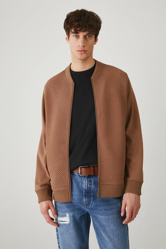 Bluza męska z fakturą kolor brązowy RS25.BLM700 brązowy RS25