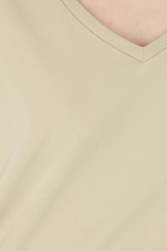 Longsleeve bawełniany damski z elastanem gładki kolor zielony RS25.BUD050 zielony