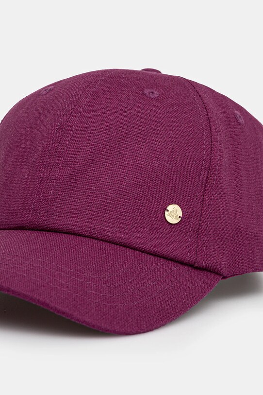 Akcesoria Czapka z daszkiem lniana damska gładka kolor różowy RS25.CAD502 różowy