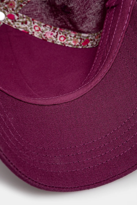 Czapka z daszkiem lniana damska gładka kolor różowy RS25.CAD502 różowy