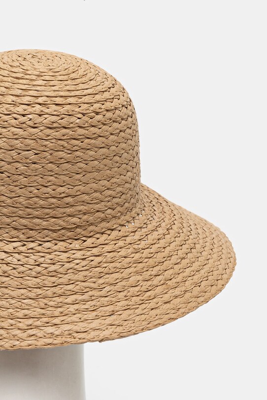 Akcesoria Kapelusz damski pleciony z wiązaniem kolor beżowy RS25.CAD703 beżowy