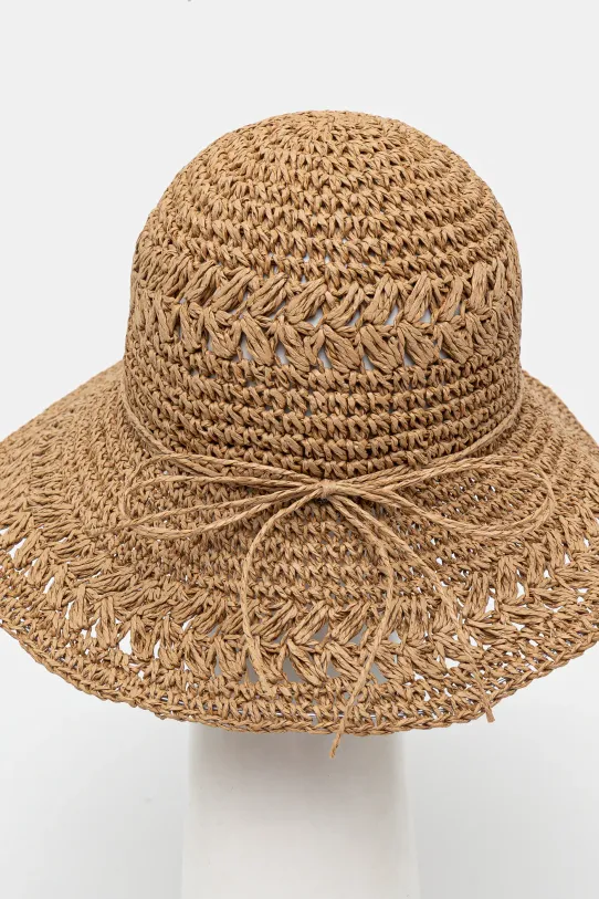 Akcesoria Kapelusz damski handmade pleciony kolor beżowy RS25.CAD704 beżowy