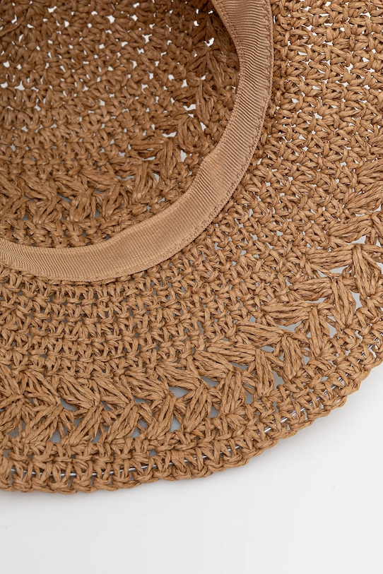 Kapelusz damski handmade pleciony kolor beżowy RS25.CAD704 beżowy