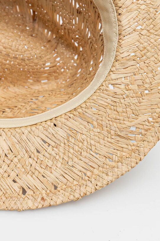 Klobúk dámsky z rafie s ozdobnou aplikáciou béžová farba RS25.CAD906 béžová