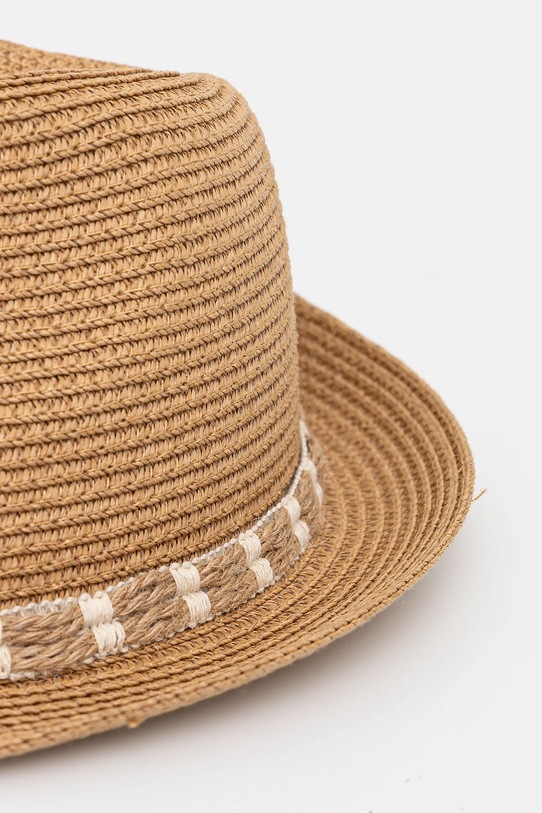 Kapelusz męski z ozdobną aplikacją kolor beżowy beżowy RS25.CAM900