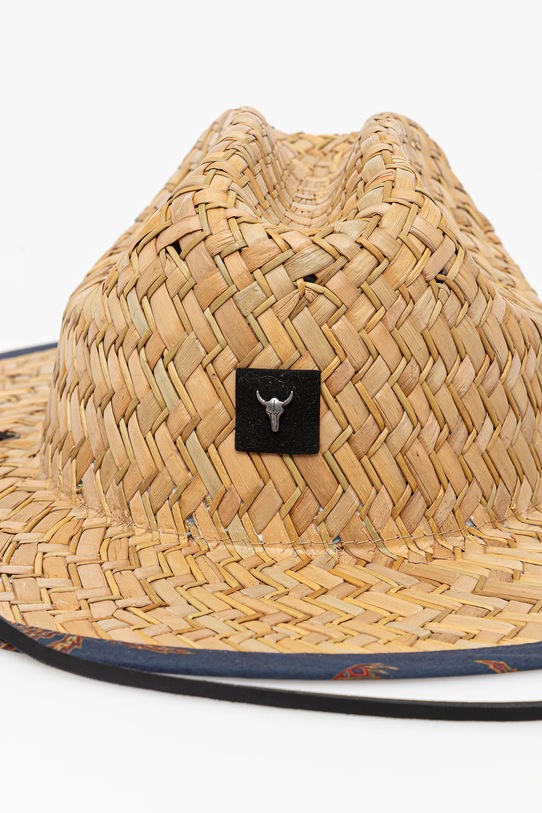 Kapelusz męski słomiany z wiązaniem kolor beżowy beżowy RS25.CAMA00