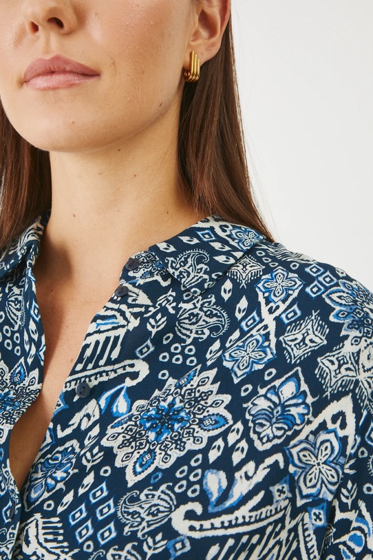 Košile dámská regular, z viskózy tmavomodrá barva RS25.KDD030 námořnická modř