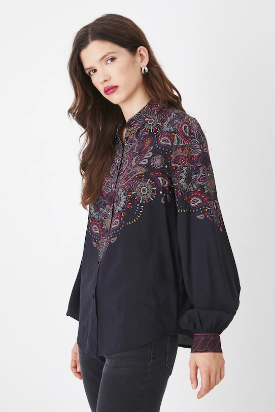 Koszula damska regular z wiskozy kolor multicolor casual multicolor RS25.KDD100