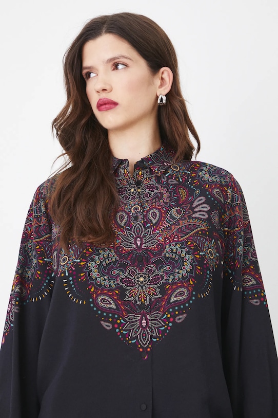 Koszula damska regular z wiskozy kolor multicolor multicolor RS25.KDD100