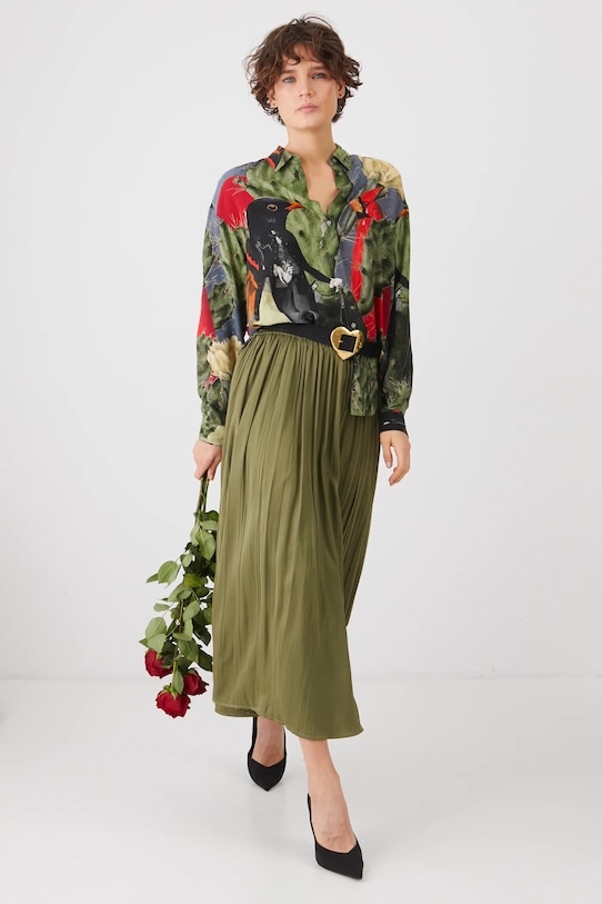 Koszula damska z wiskozy by Magda Kubiak – Dziki Las kolor multicolor RS25.KDD270 multicolor RS25